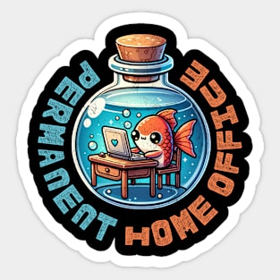 Fish in a permanent home office | Fish Aquarium Sticker